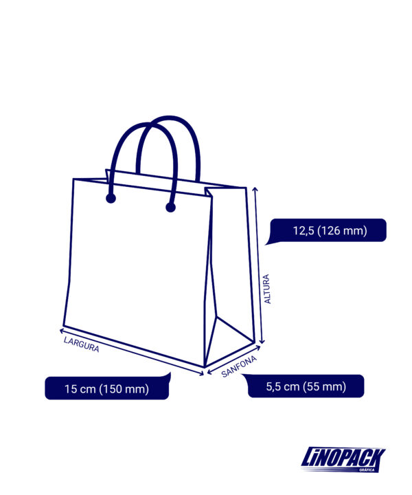 Sacola de papel Personalizada 15x12,5x5,5 cm